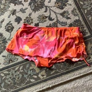 MAZIGO bikini bottom woman’s skirt style orange pink size 14 great shape floral